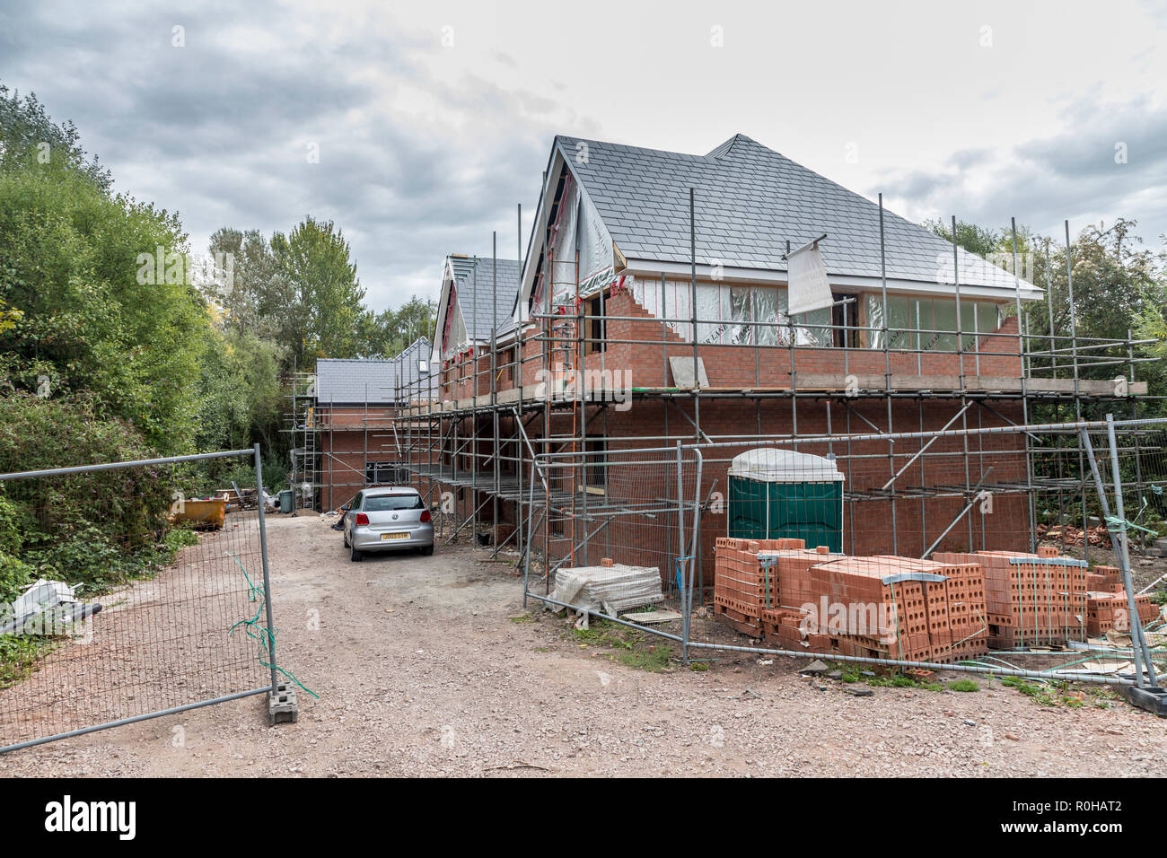 House under construction, Llanfoist, Wales, UK Stock Photo