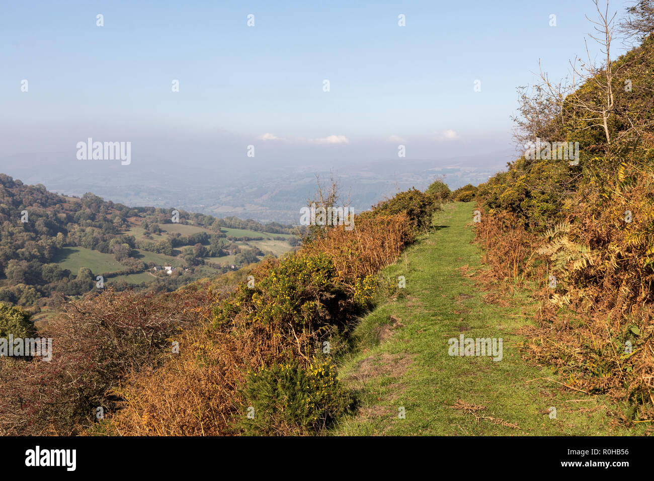 Hill's Tramroad, Pwll Du, Blaenavon Industrial World Heritage Site, Wales, UK, now a public footpath Stock Photo