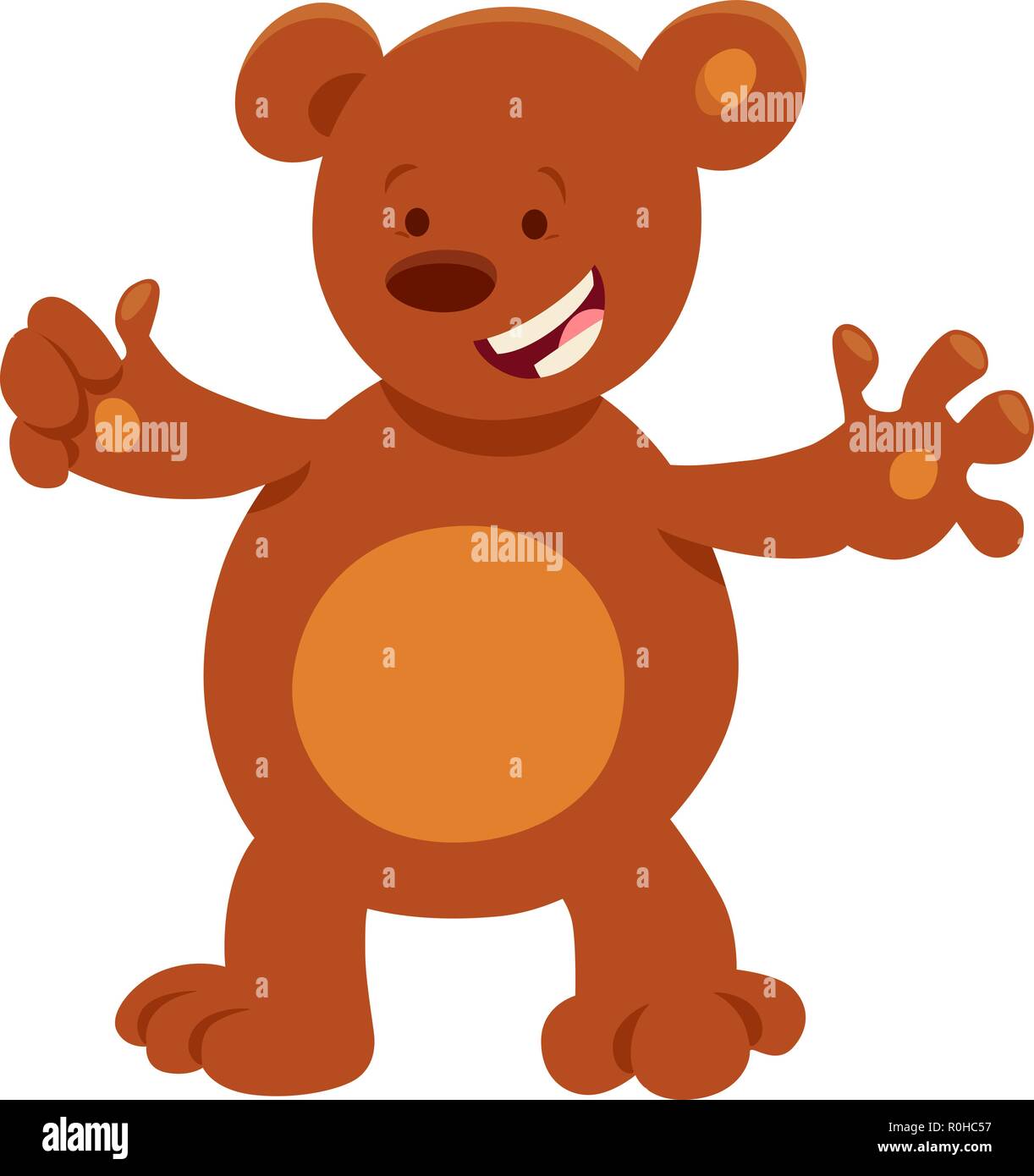 Cartoon Illustration of Cute Brown Bear Funny Animal Character Stock ...