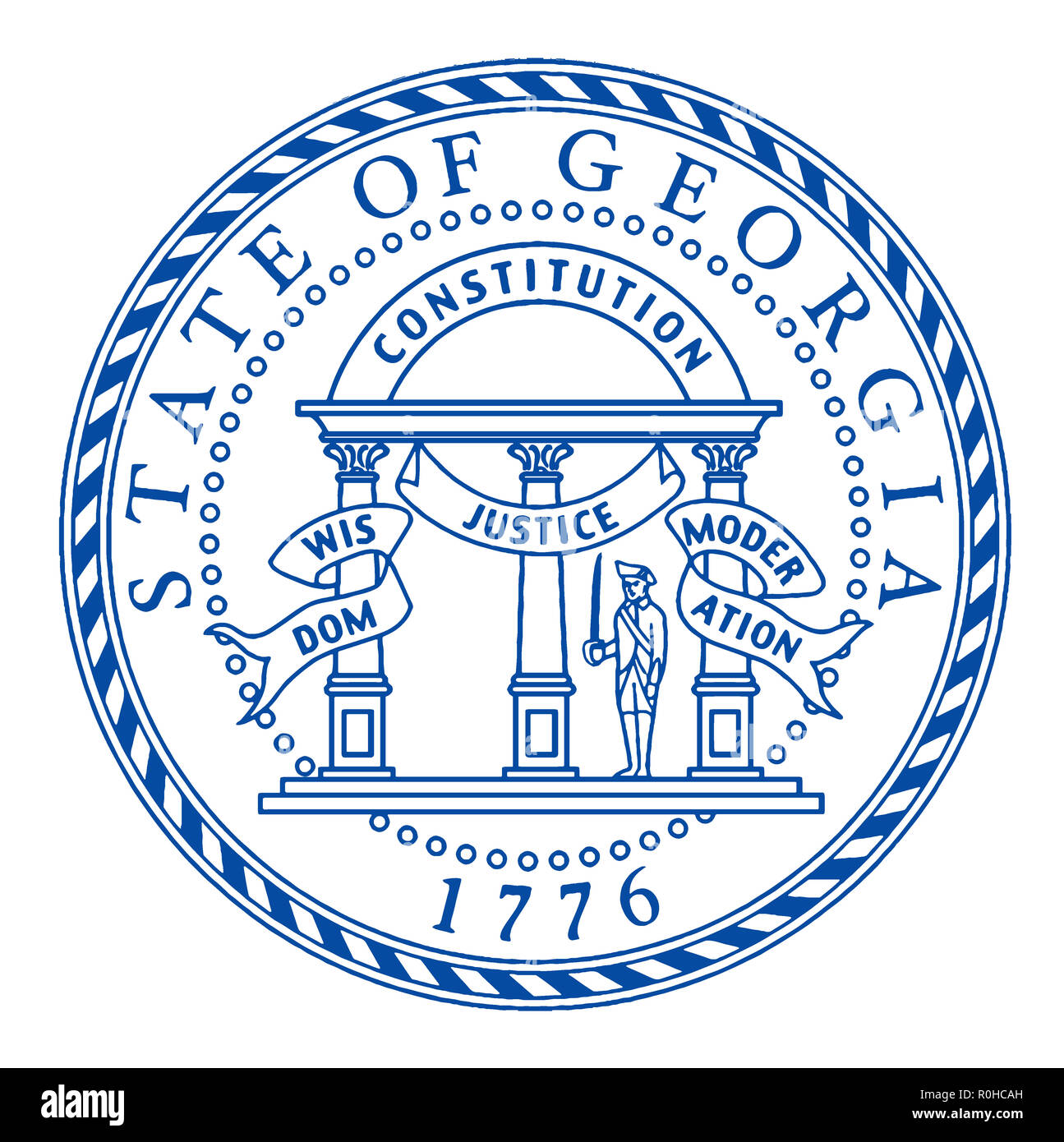 The State Seal of Georgia on a white background Stock Photo