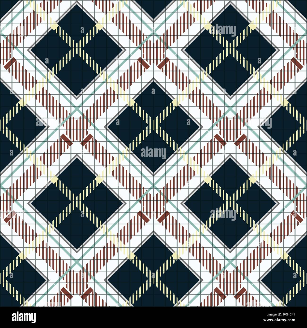 Tartan Plaid Seamless Pattern. Black and white fabric texture check ...