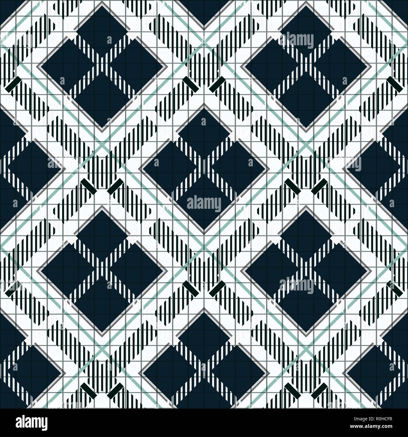 Tartan Plaid Seamless Pattern. Black and white fabric texture check ...