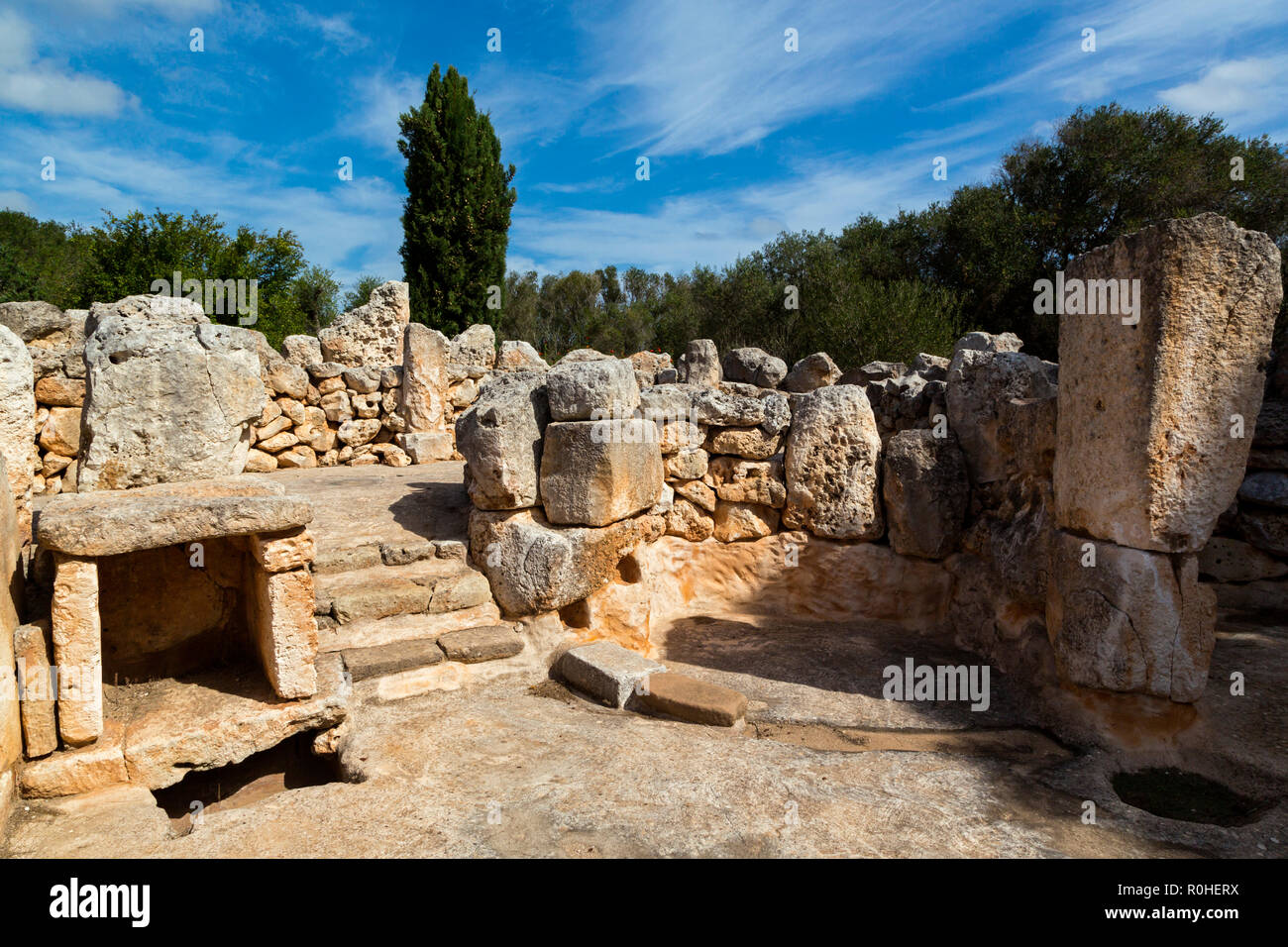 Biniparratx Petit. Archeologic site from about 9th century B C. Stock Photo
