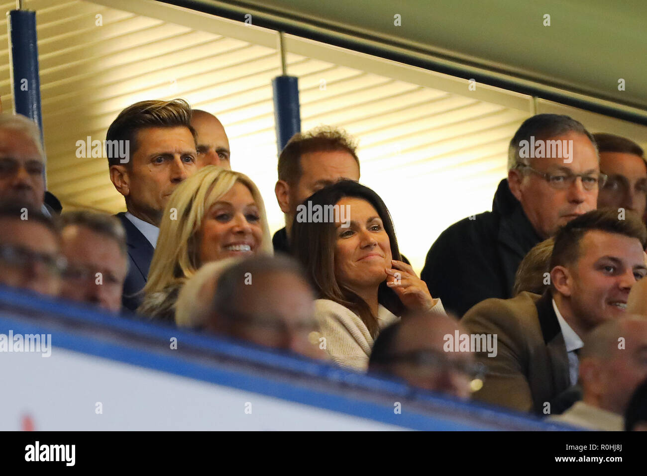 TV Presenter, Susanna Reid watches with Crystal Palace chairman Steve Parish - Chelsea v Crystal Palace, Premier League, Stamford Bridge, London - 4th November 2018 STRICTLY EDITORIAL USE ONLY