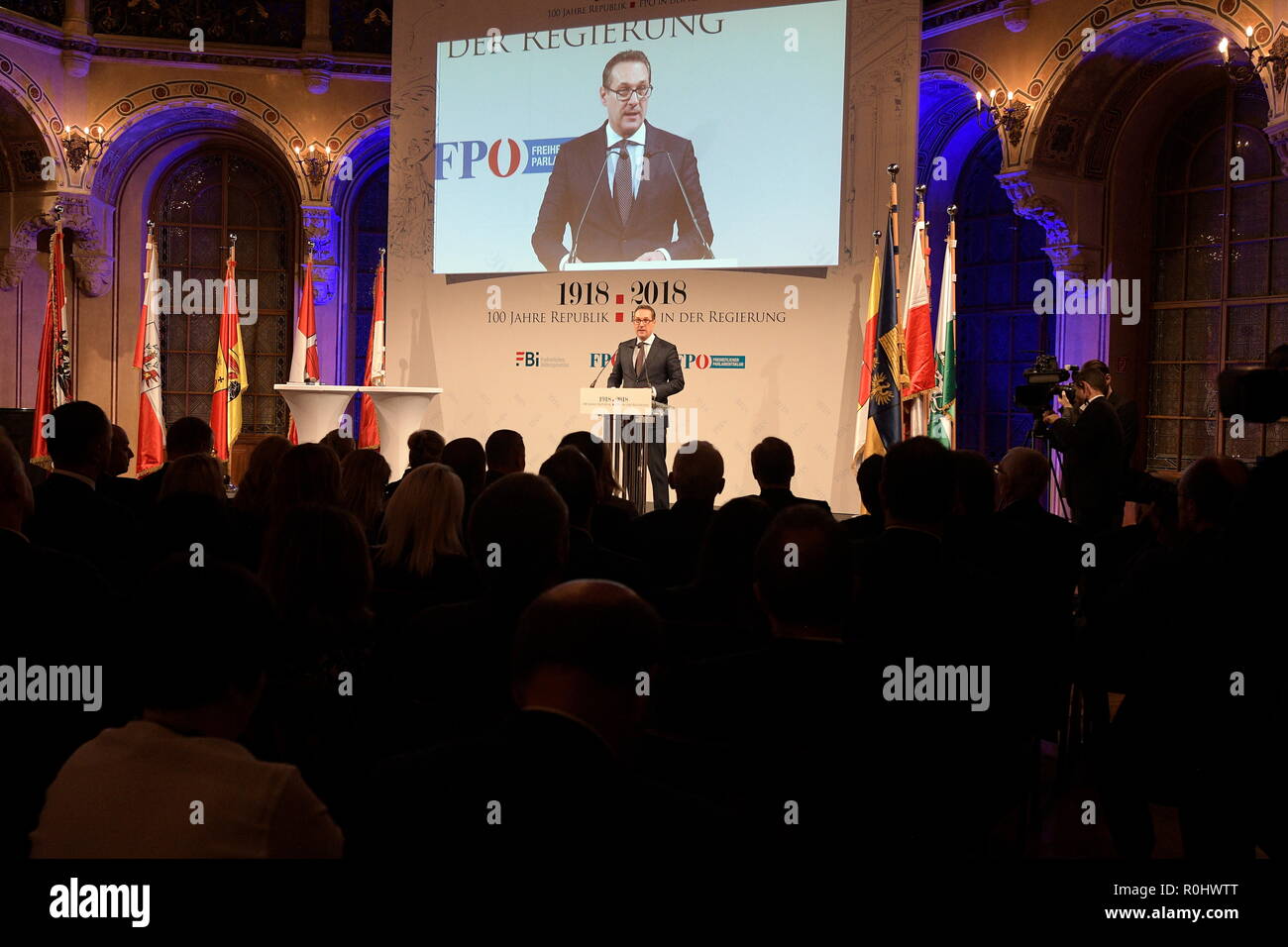 Vienna, Austria. 5th November 2018. The Freedom Education Institute, the FPÖ and the Freedom Parliamentary Club invited to the symposium and ceremony "1918 - 2018: 100 years of republic. Picture shows Heinz Christian Strache (FPÖ). Credit: Franz Perc / Alamy Live News Stock Photo