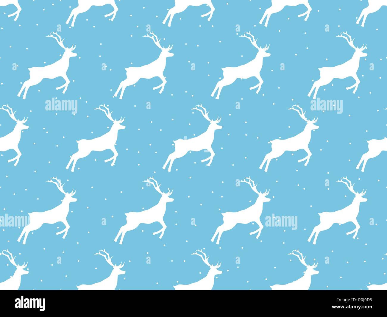 Seamless pattern with deer and snowflakes. Winter and Christmas pattern. Vector illustration Stock Vector