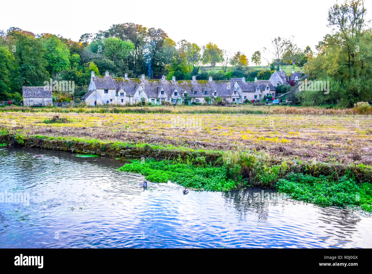 Beautiful old village of Bibury in Cotswold district in Gloucestershire