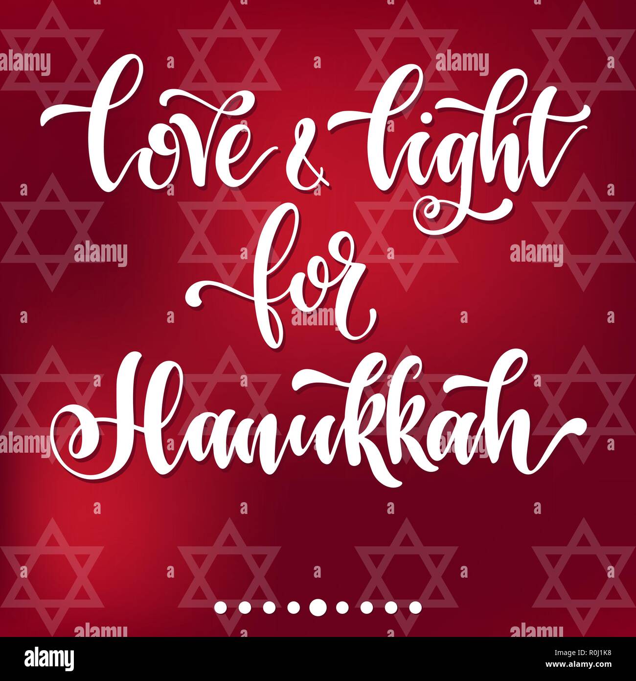 Love and light for Hahukkah. Happy hanukkah hand drawn lettering