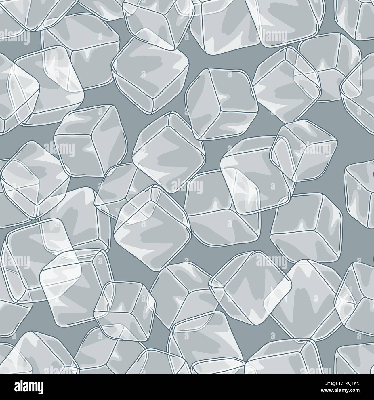 Seamless pattern with ice cubes. Stock Vector