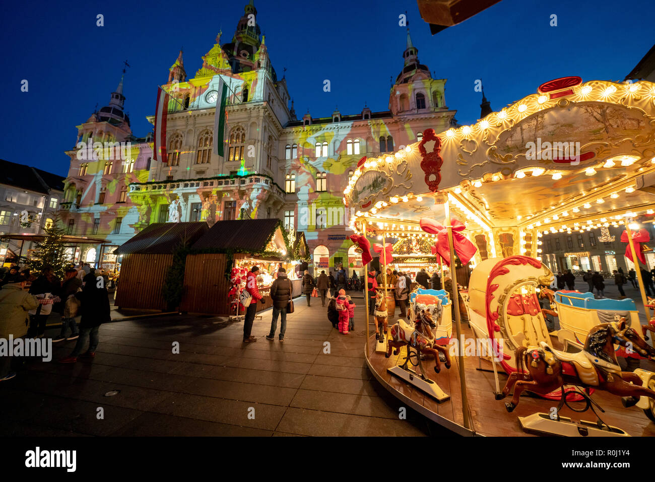 Christmas market in Graz, Austria in the main square Stock Photo - Alamy