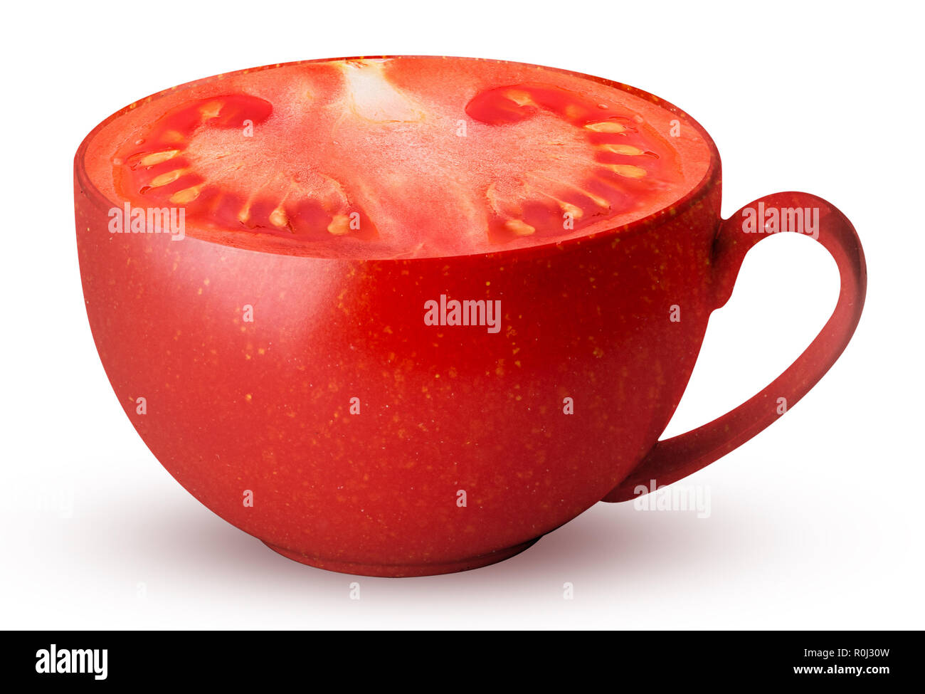 Mug of fresh red tomato isolated on white background Clipping Path. Full depth of field. Stock Photo