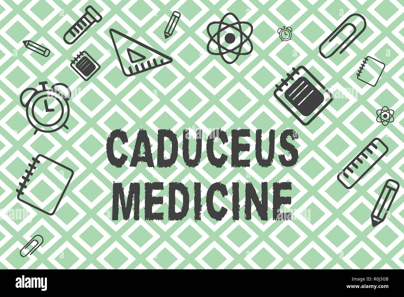 Handwriting Text Caduceus Medicine Concept Meaning Symbol Used In Medicine Instead Of The Rod Of Asclepius Stock Photo Alamy