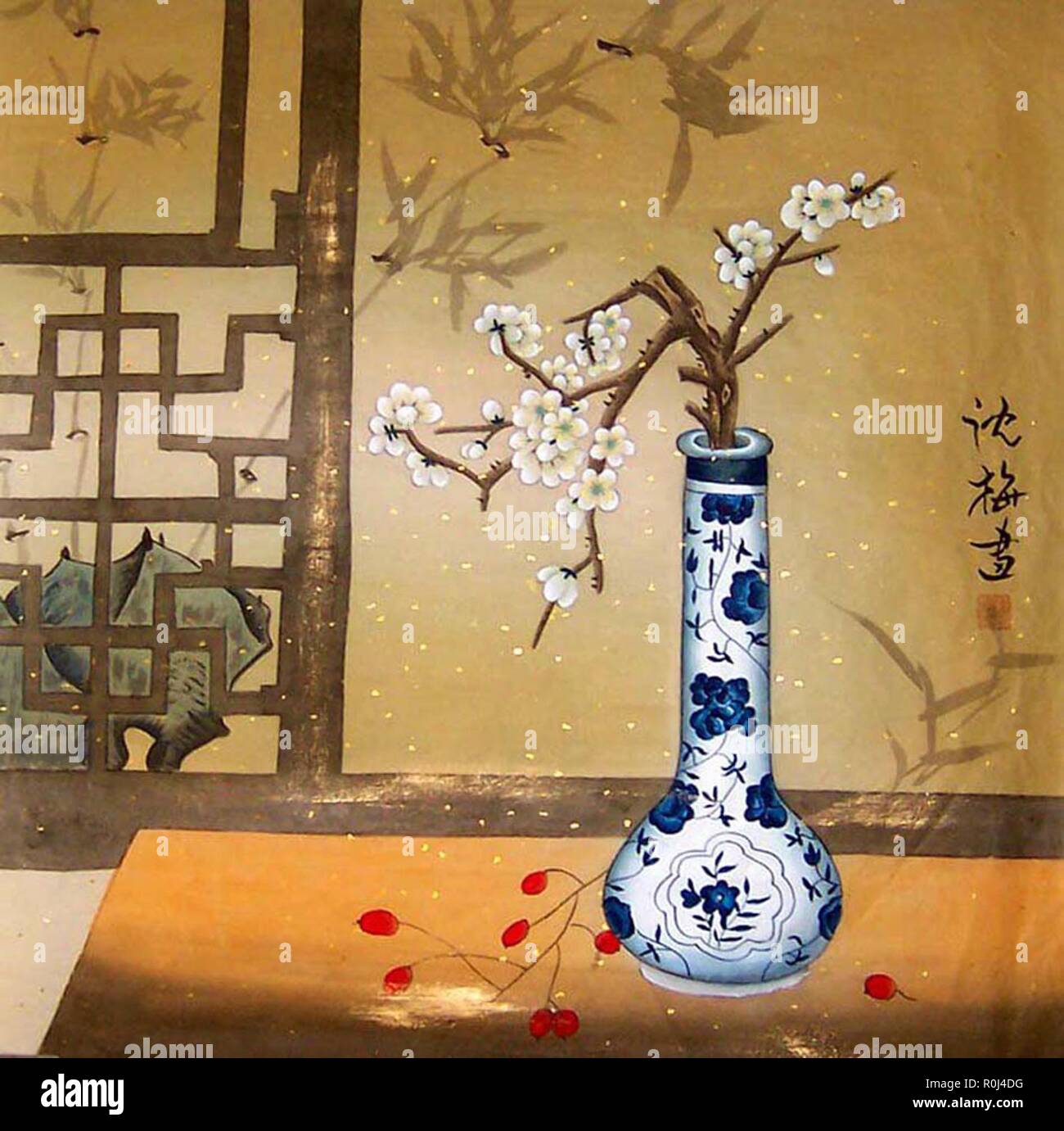 oriental chinese interior art Stock Photo - Alamy