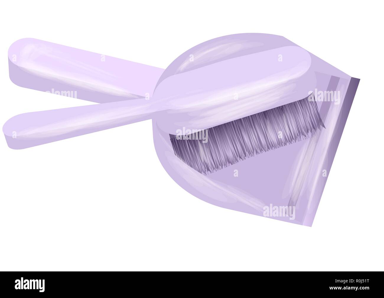 brush and dustpan isolated on white background Stock Vector