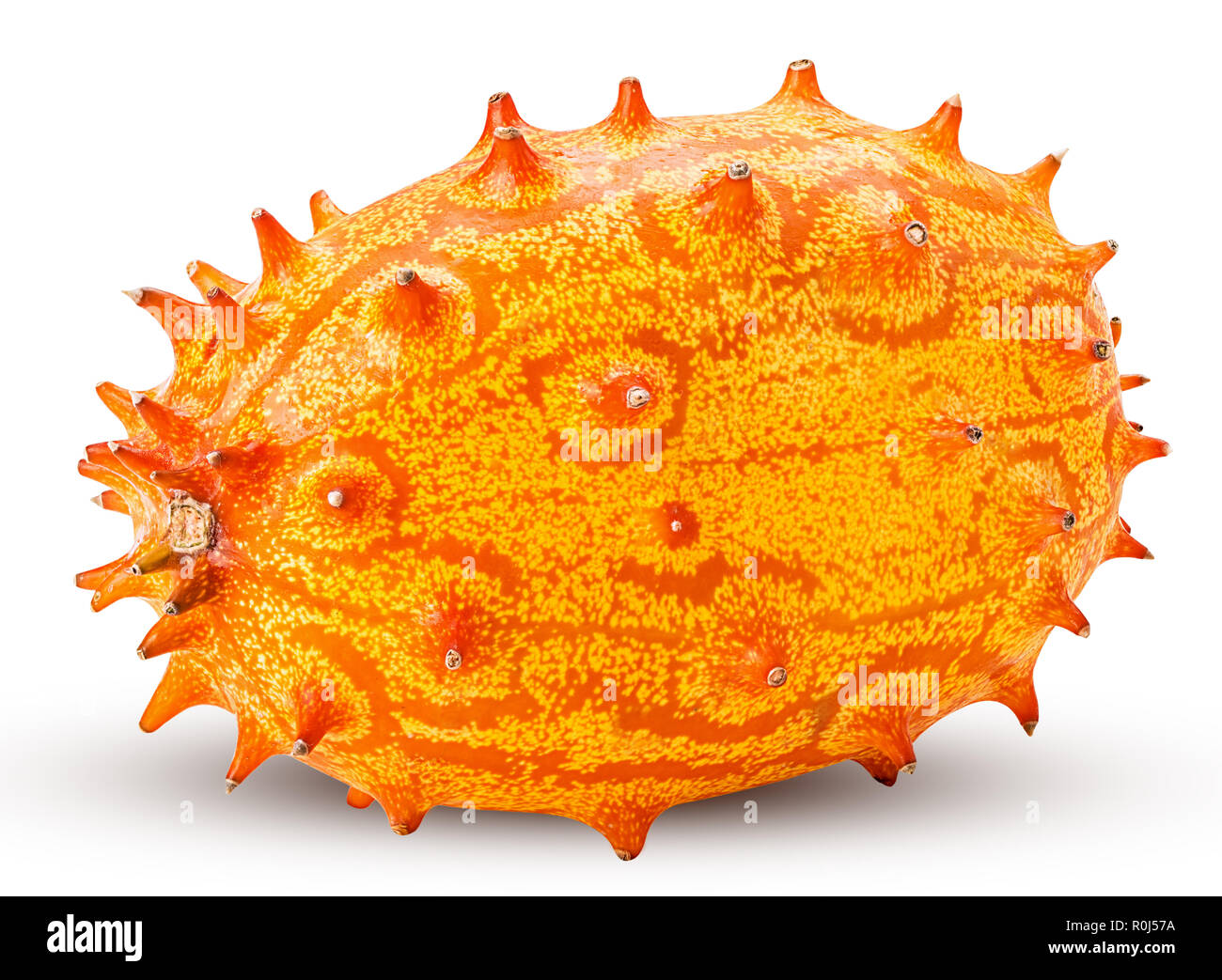 Kiwano, horned melon isolated on white background. Clipping Path. Full depth of field. Stock Photo