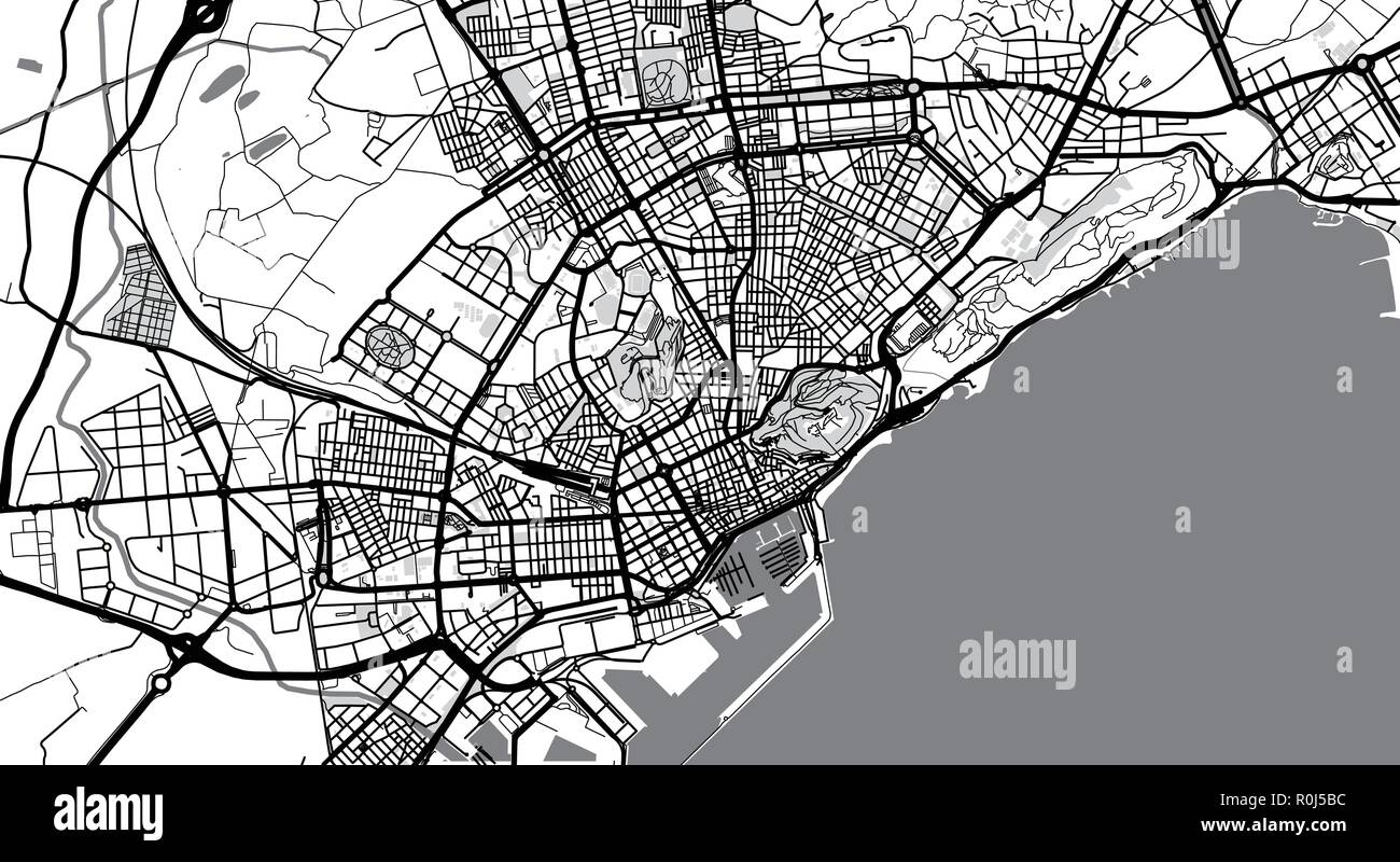 Urban Vector City Map Of Alicante Spain Stock Vector Image Art Alamy