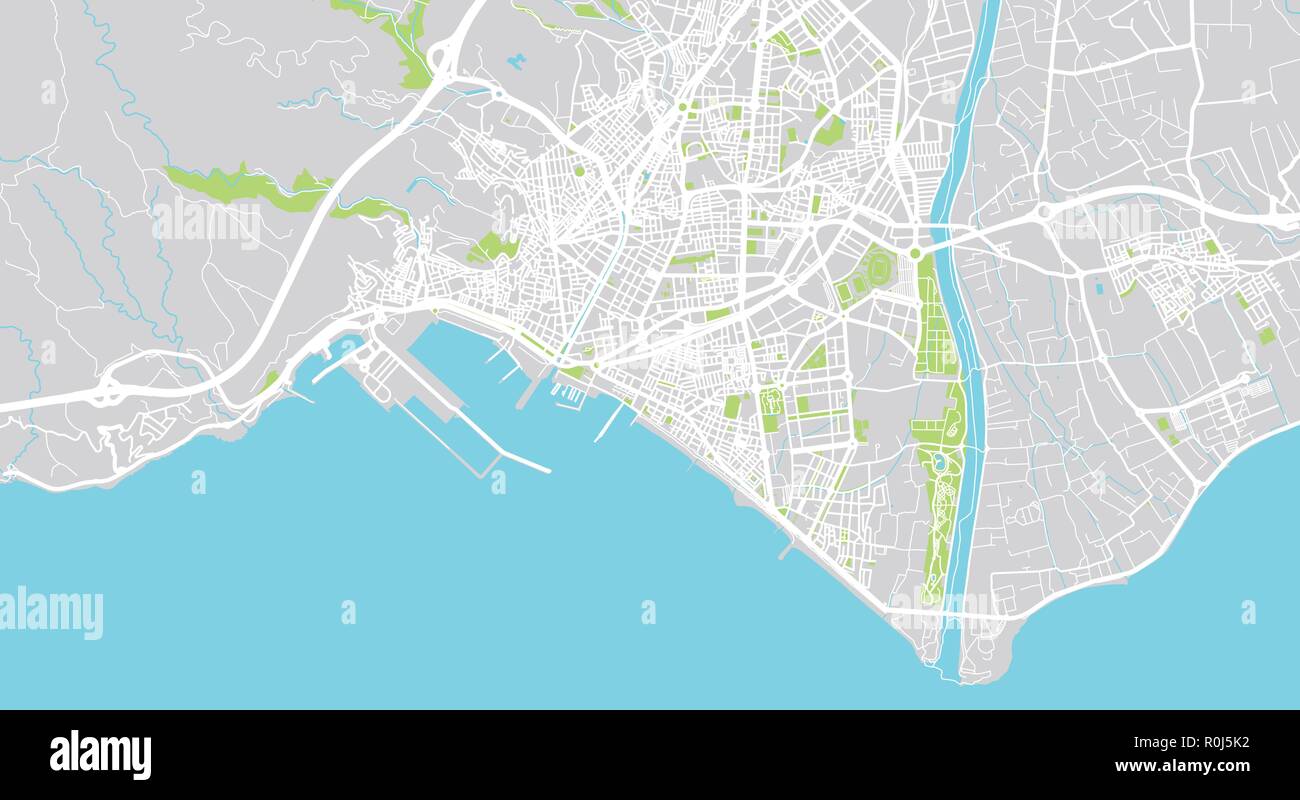 Urban vector city map of Almeria, Spain Stock Vector Image & Art Alamy
