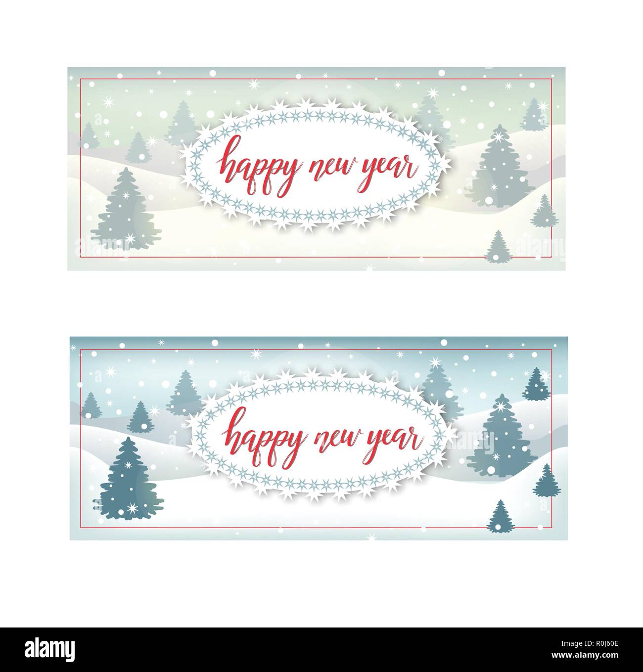 postcard with Bright Happy New Year text Stock Vector