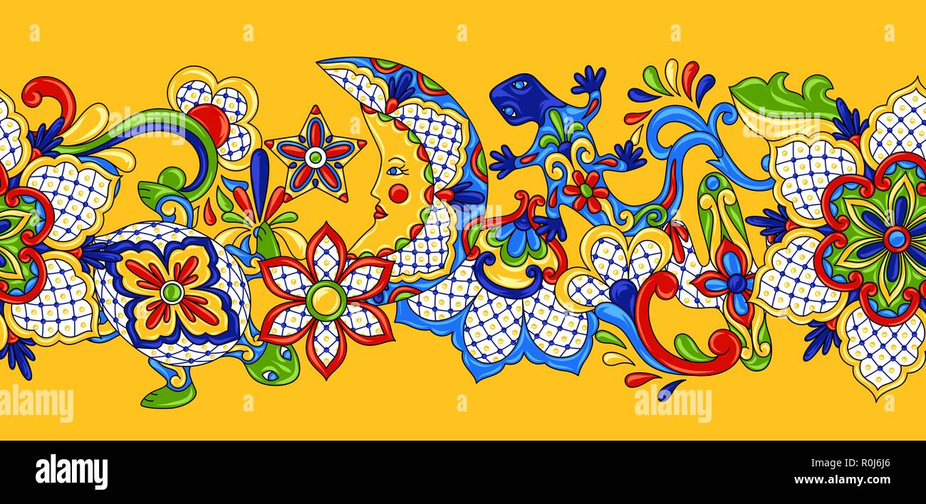 Mexican seamless pattern. Stock Vector