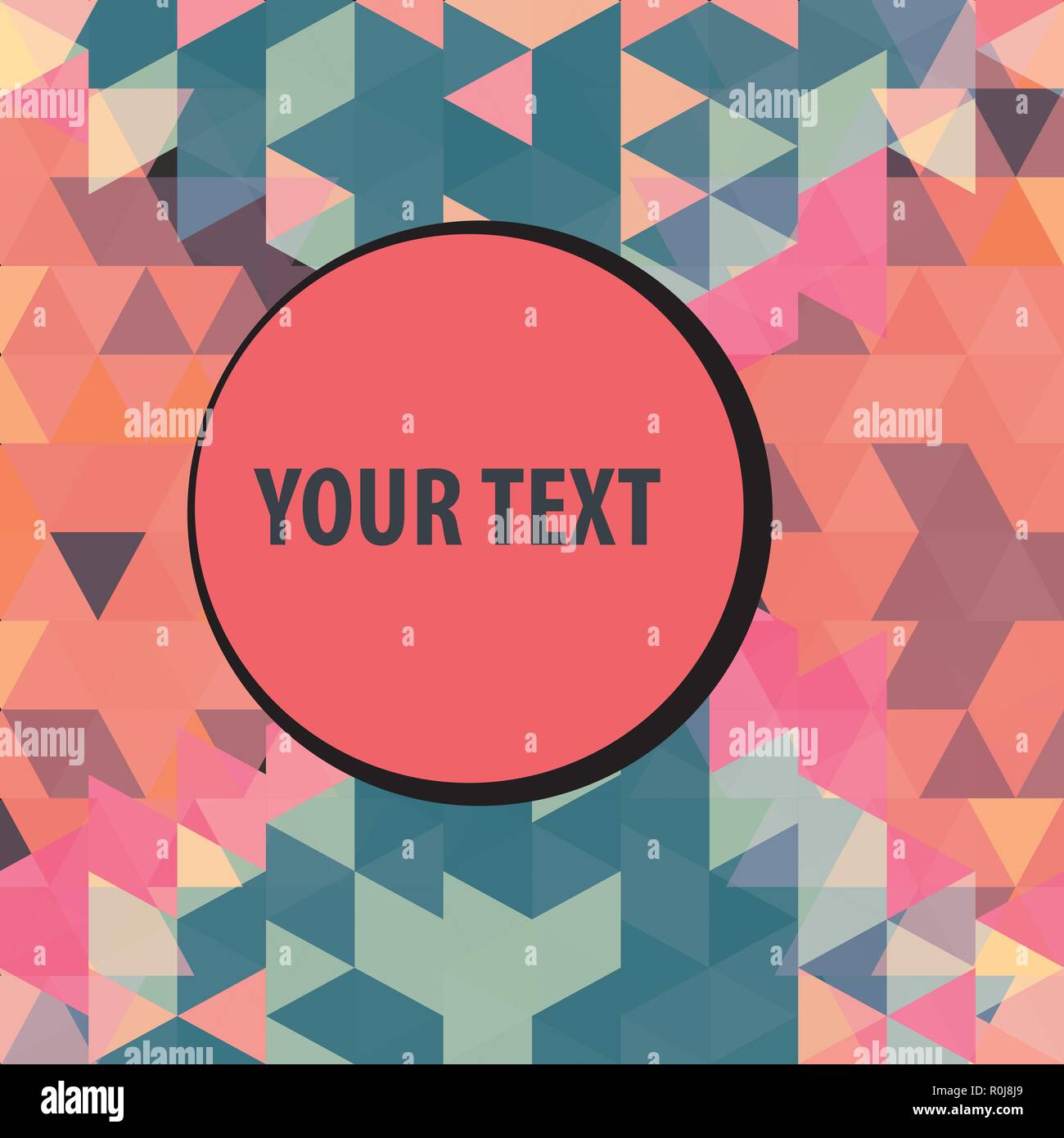 Round frame over colorful triangles background frame Stock Vector