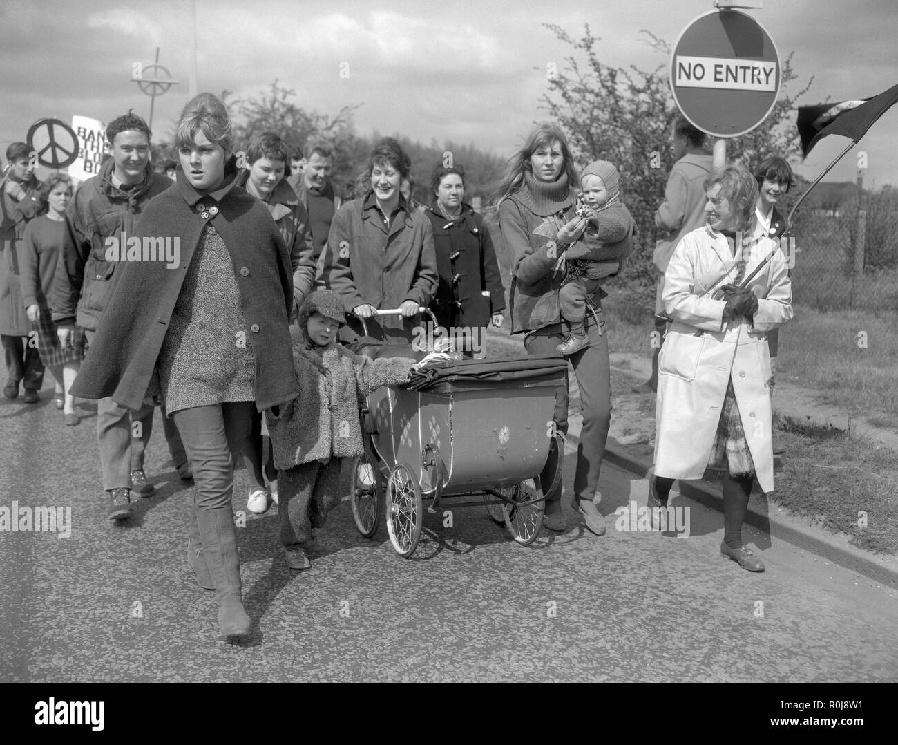 Beatniks take part in the Aldermaston to London march. Stock Photo