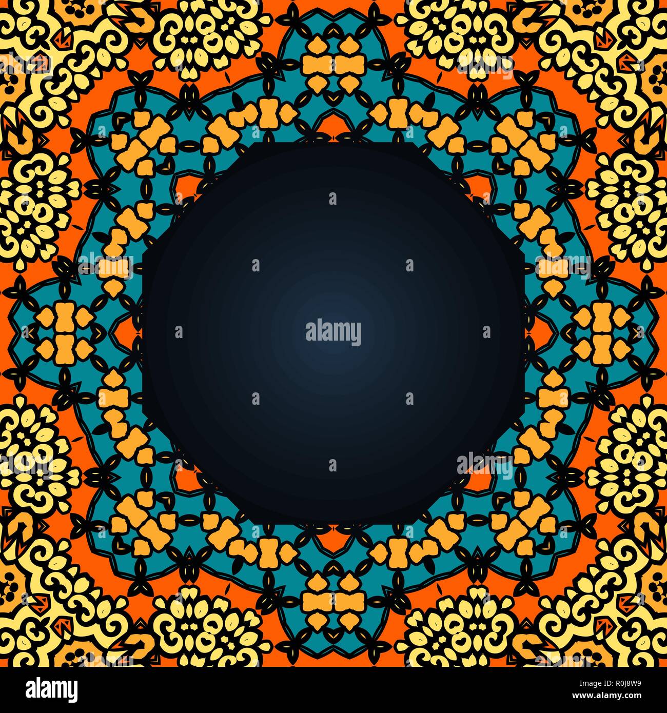 Frame for text in the Indian style. Stock Vector
