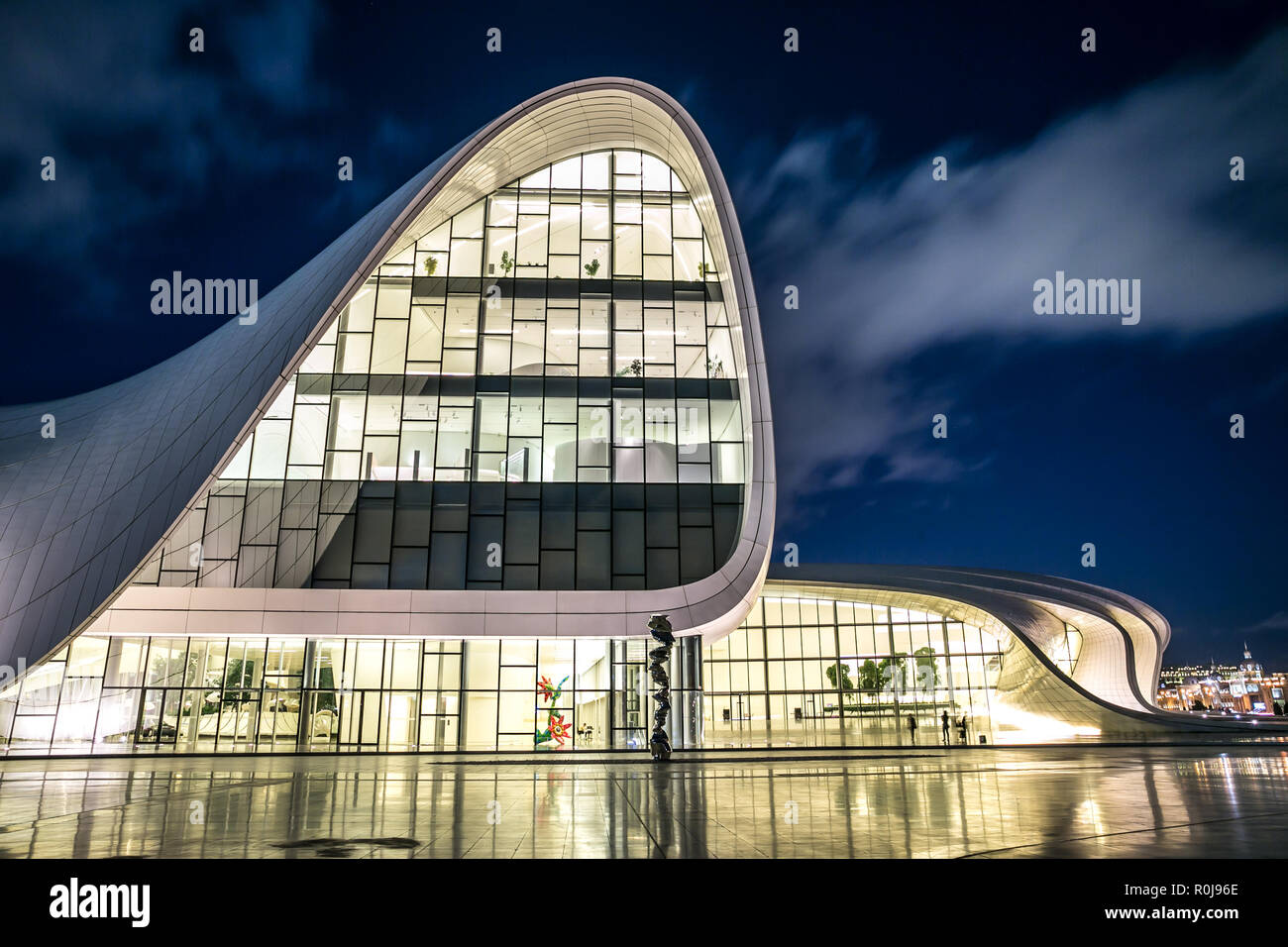 Exterior view of The Heydar Aliyev Center in Baku,Azerbaijan Stock Photo