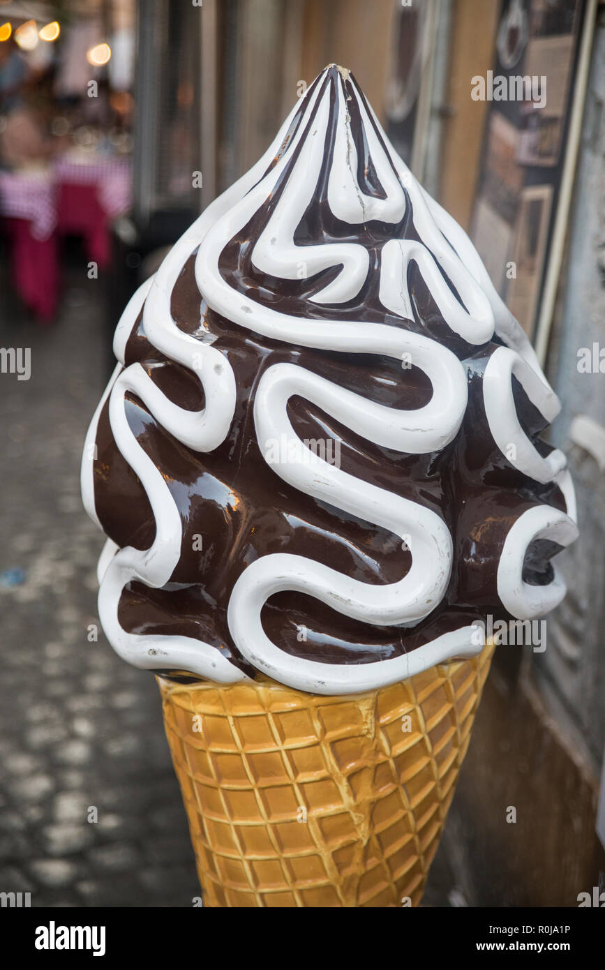 Ice Cream Cone Piazza Navona Rome Italy Stock Photo 224137810