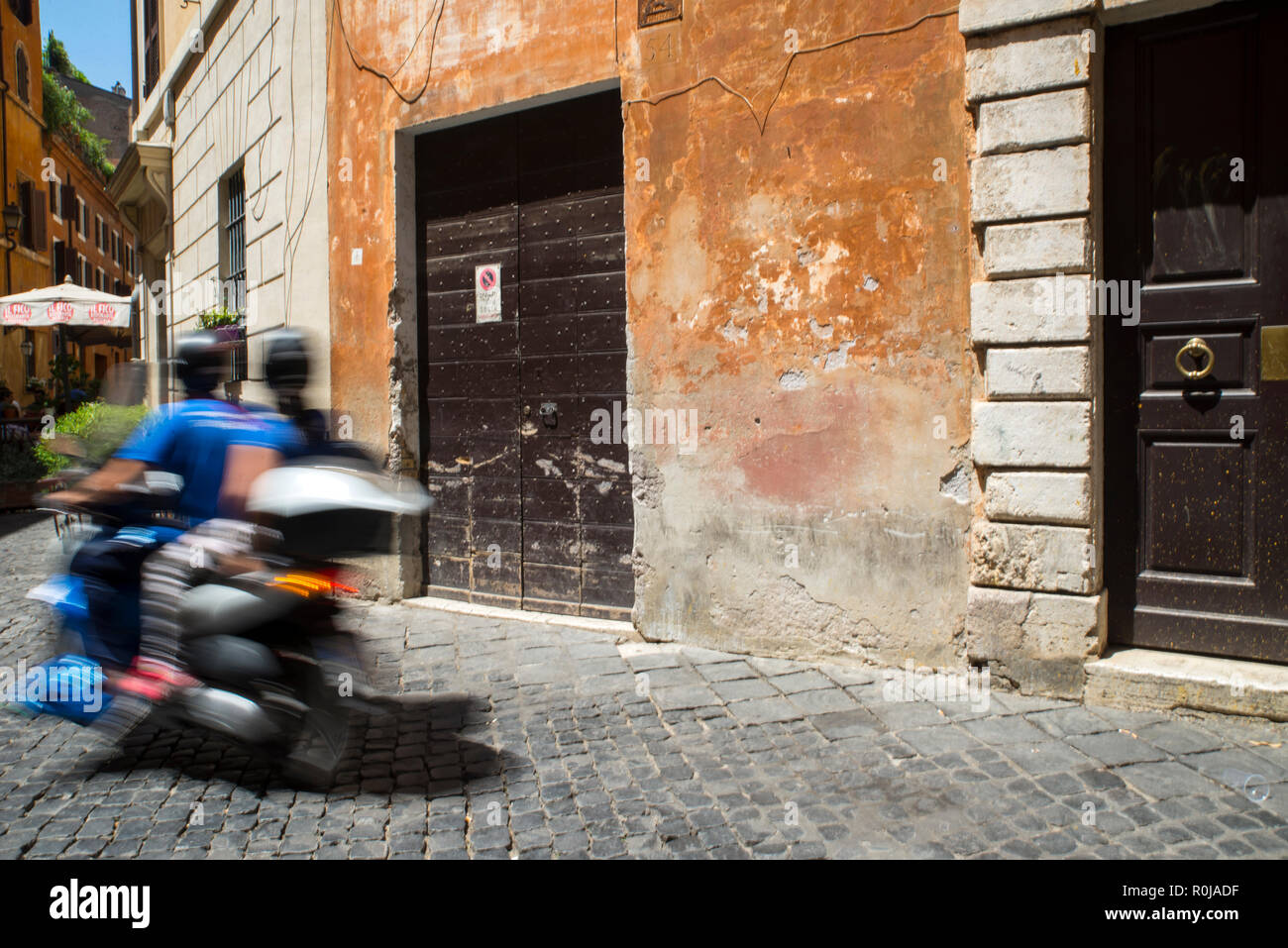 Moped in Old Rome, Italy Stock Photo
