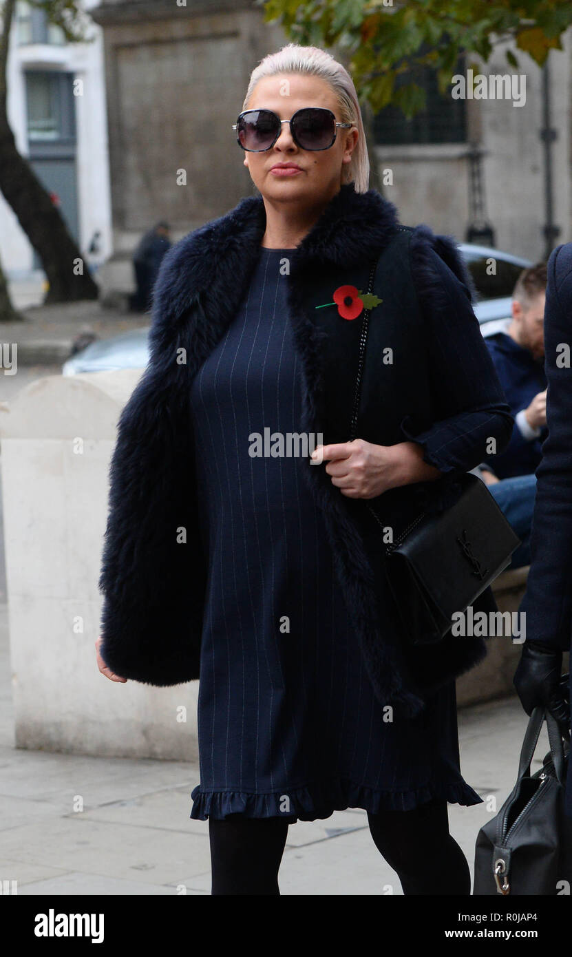 Lisa Armstrong arrives at the Royal Courts of Justice to start legal arguments with her husband Ant McPartlin over money regarding their divorce settlement. Picture date Monday November 5 2018. See PA