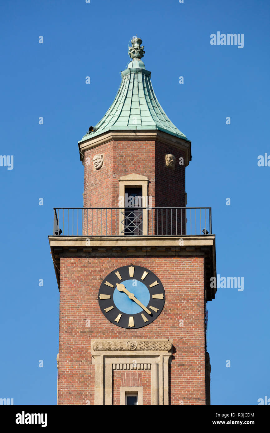 Tower of the town hall, Herne, Ruhr district, North Rhine-Westphalia, Germany, Europe Stock Photo