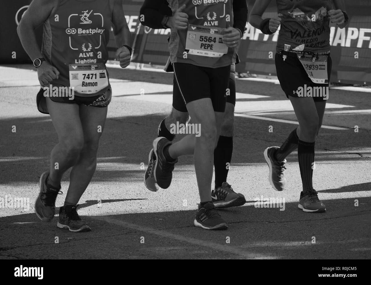 Valencia, Spain October 28, 2018. Many people run in the marathon