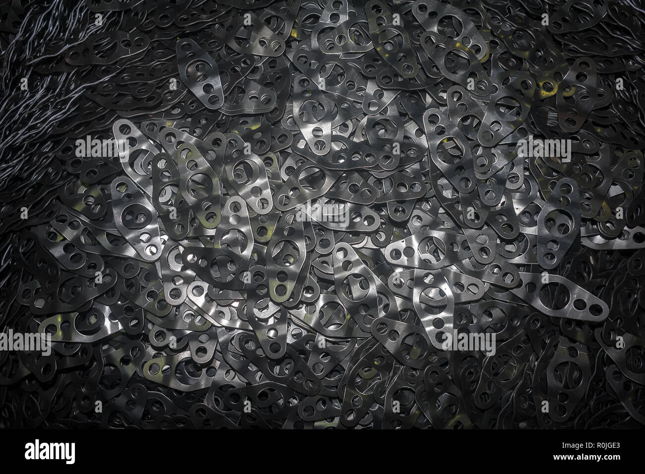 Metal details at airplane jet engine factory Stock Photo - Alamy