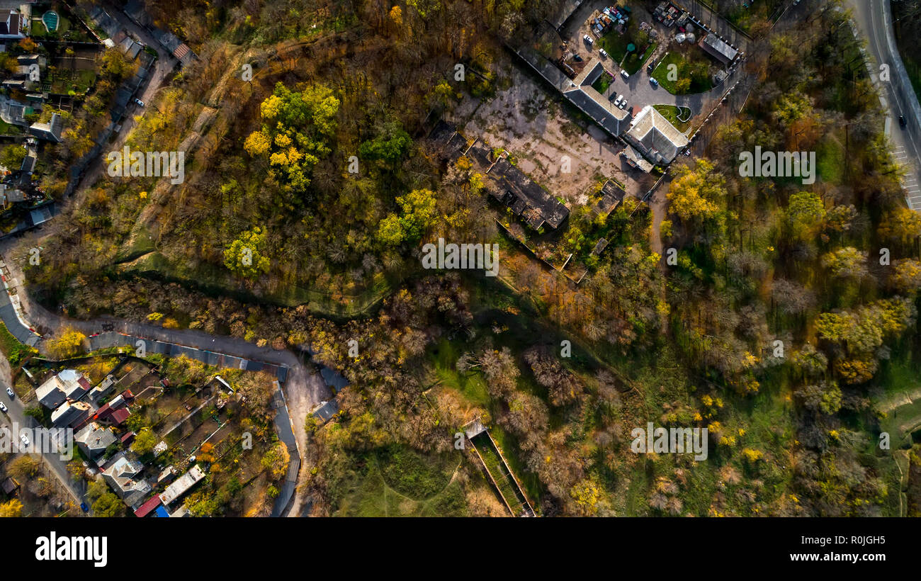 Aerial view of cityscape in Kropivnitskiy. Former name Kirovograd. Aerial view of part of the Fortress of Saint Elizabeth Stock Photo