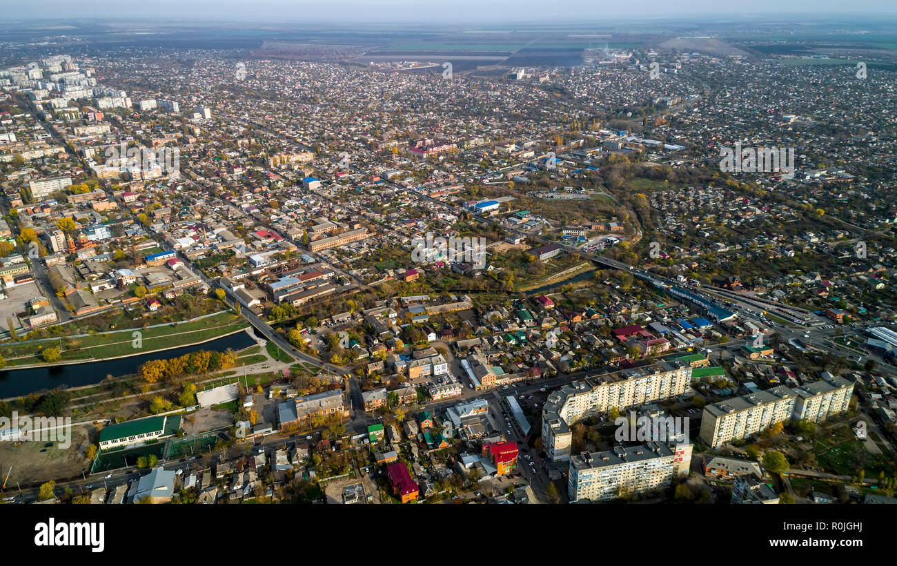 Aerial view of cityscape in Kropivnitskiy. Former name Kirovograd Stock Photo