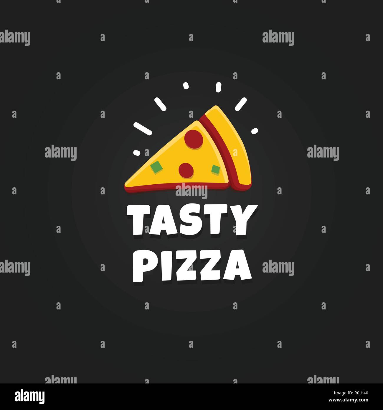 Icon Of Pizza Slice Modern Pizzeria Logo Template Italian Food