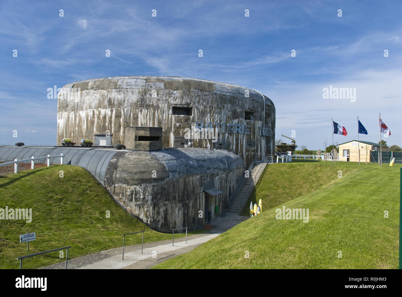 The World War 2 German Batterie Todt blockhouse now houses the Atlantic Wall Museum at Cap Gris Nez (cape grey nose), on the Cote d'Opale, France. Stock Photo