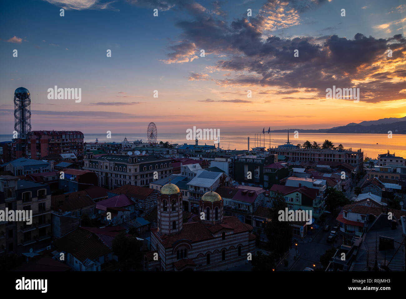 Sunset in Batumi, on Georgia's Black Sea coast Stock Photo - Alamy