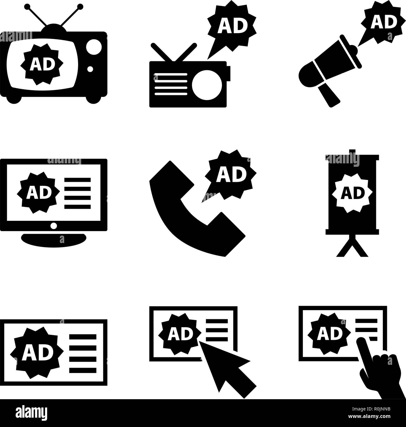 Advertising icons Stock Vector Image & Art - Alamy