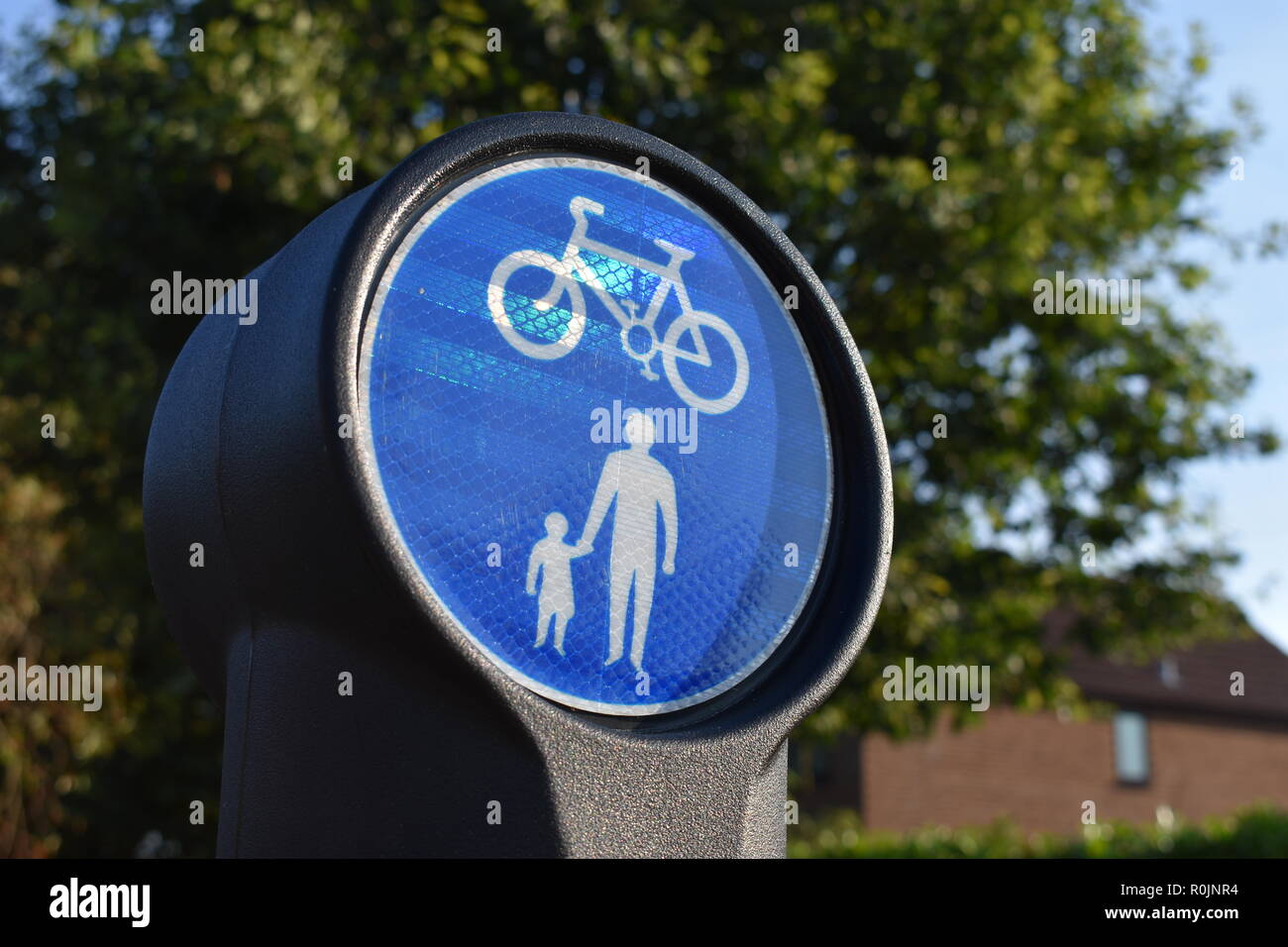 Cycle Path / Foot Path Sign Stock Photo