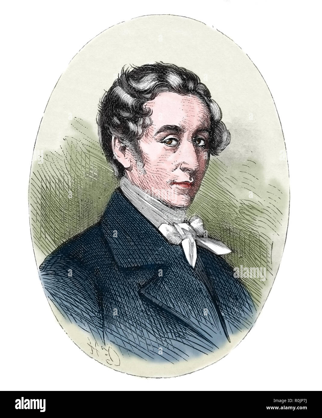 Carl Maria von Weber (1786-1826). German composer, conductor, pianist. Romantic era. Engraving, 1882. Stock Photo