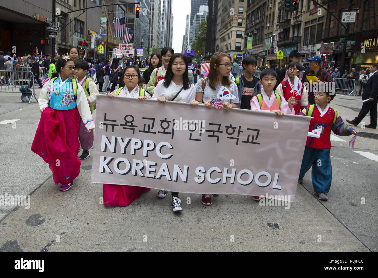 Korean Day Parade in New York City Passes through midtown Manhattan