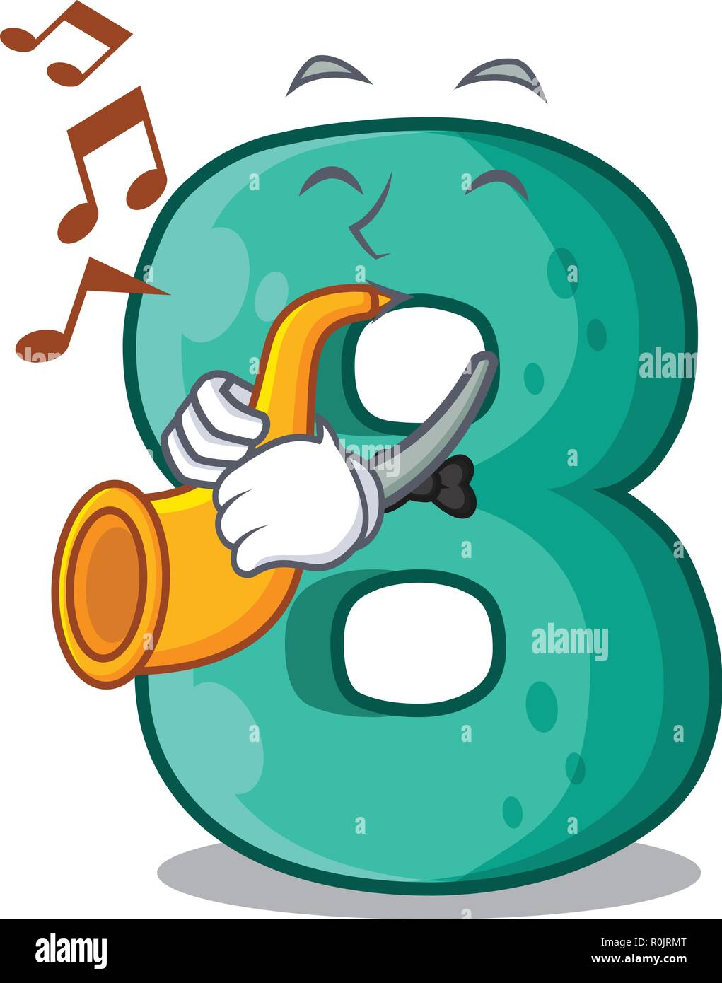 With trumpet number eight made with cartoon shaped Stock Vector Image & Art  - Alamy