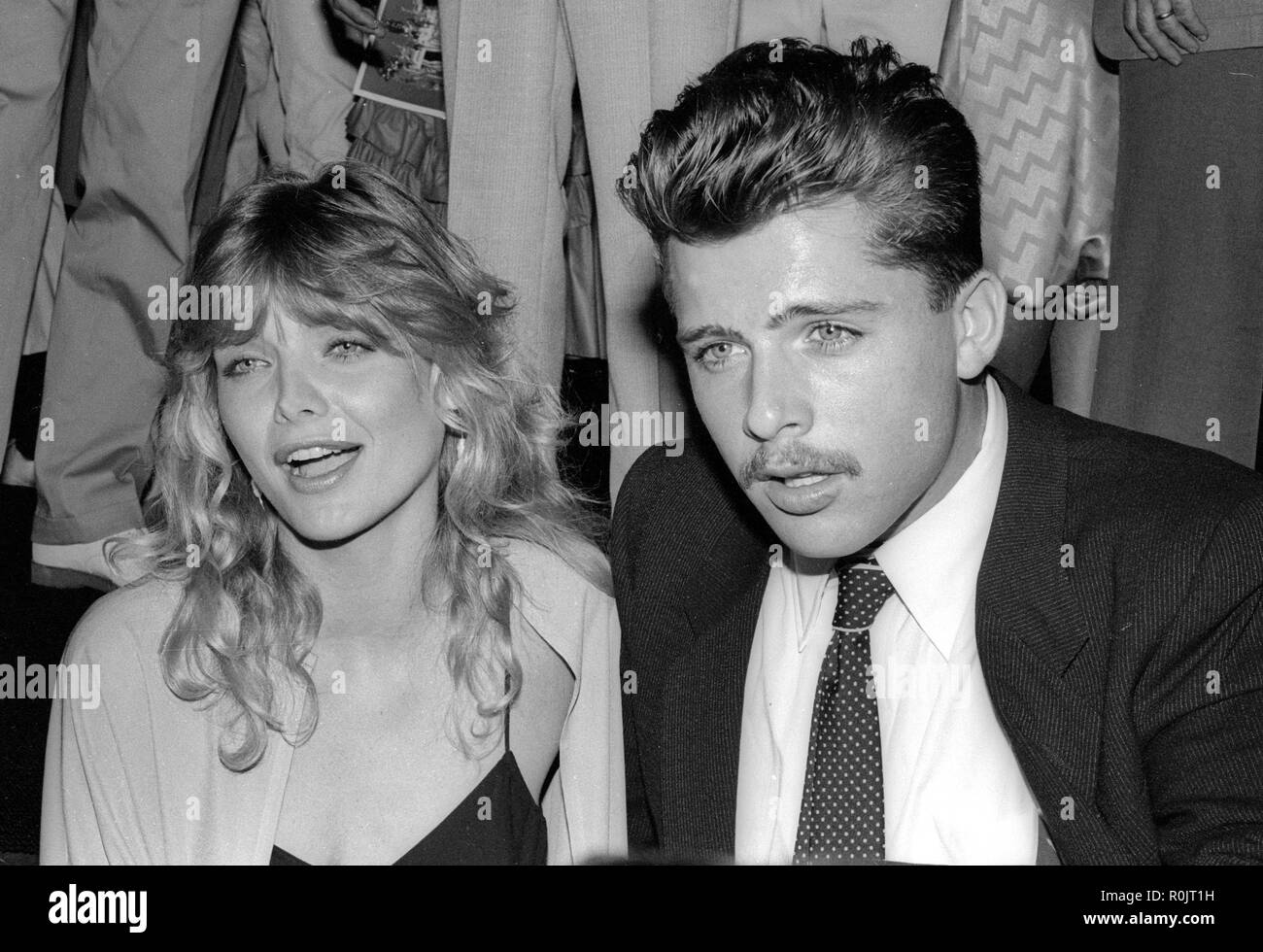 Michelle Pfeiffer Maxwell Caulfield 1982 Opening of Grease 2 Photo By Adam Scull/PHOTOlink.net Stock Photo