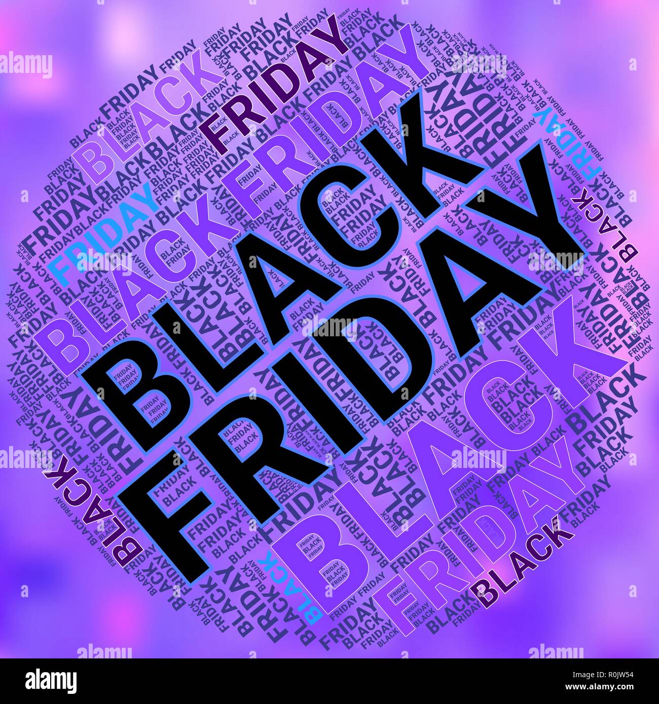 Black Friday Wordcloud. Typography concept. Text cloud. Vector illustration Stock Vector