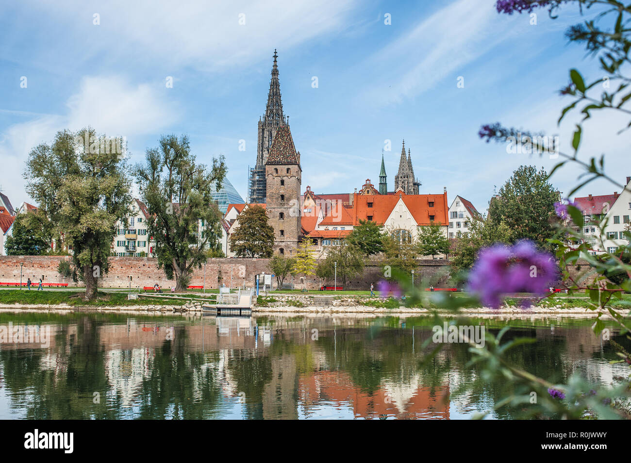 Panorama view of Ulm city center, Germany Stock Photo