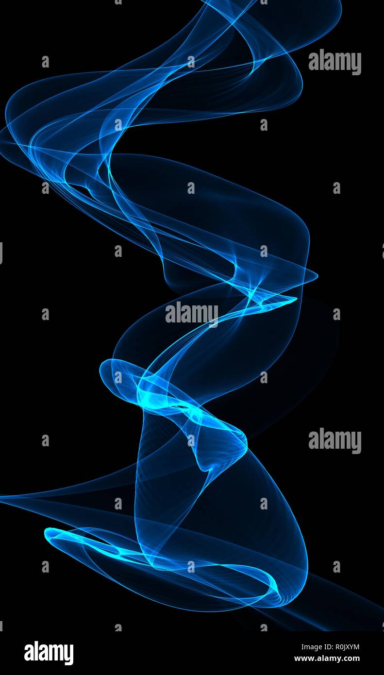Blue smoke on black illustration Stock Photo - Alamy