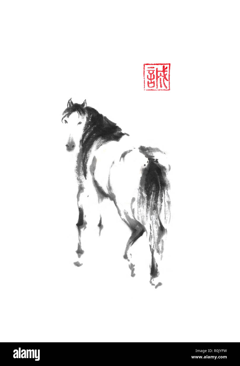 Horse Sketch inverted Abstract  Fire  Pine