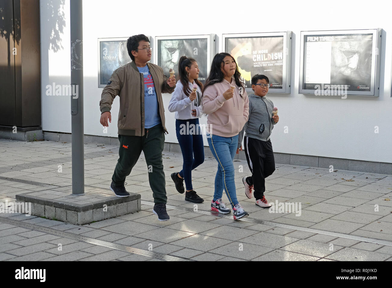 Four teenagers of Asian origin in Aldershot, UK. Stock Photo