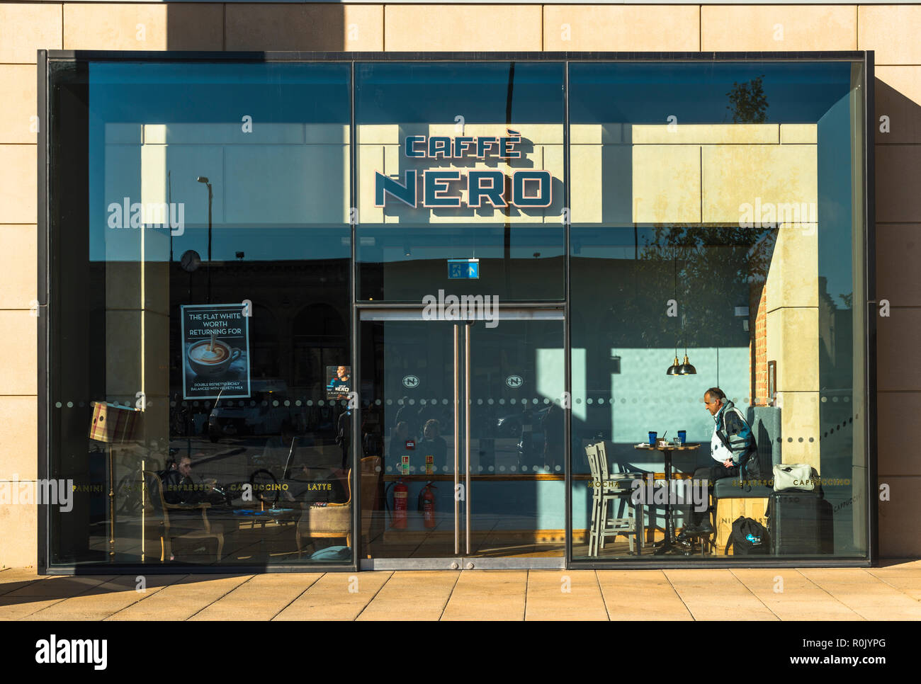 Cafe Nero coffee shop at Cambridge Central station. England. UK. Stock Photo